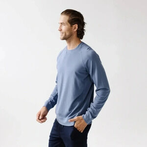 Cozy Earth Luxury Bamboo Blue Soft Cozy Long Sleeve Crewneck Unisex XL
